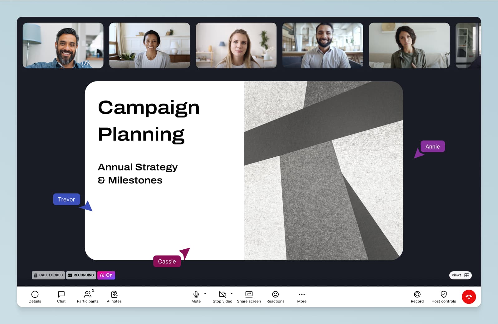 Screenshot of dialpad's integration with Miro