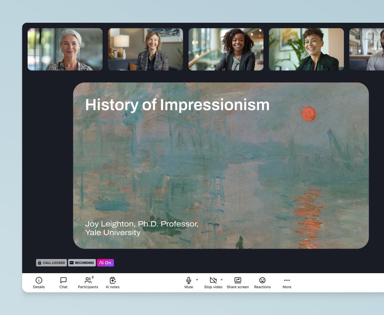Screenshot of Dialpad's screen sharing feature
