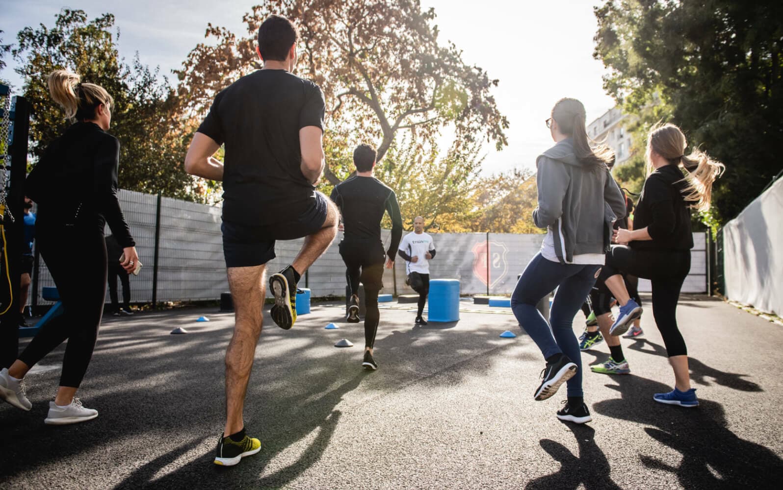 A group people exercising together