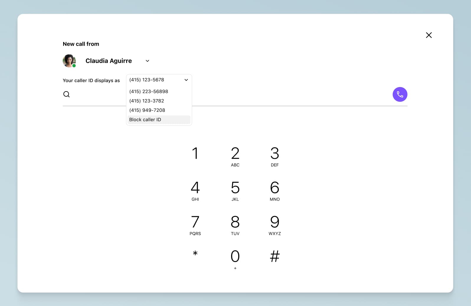 Choosing a caller ID to display