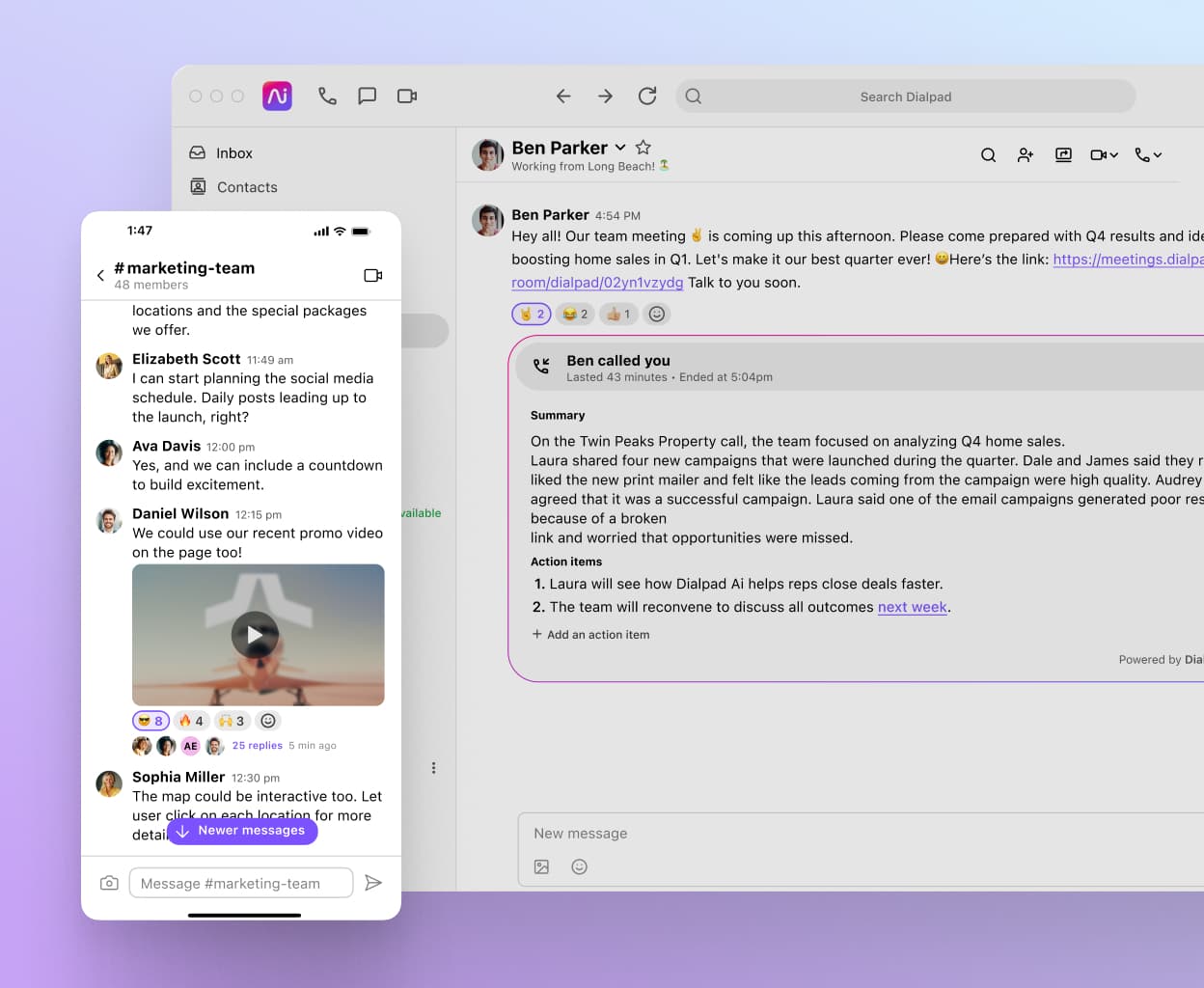 Screenshot of joining a dialpad meeting via a mobile device