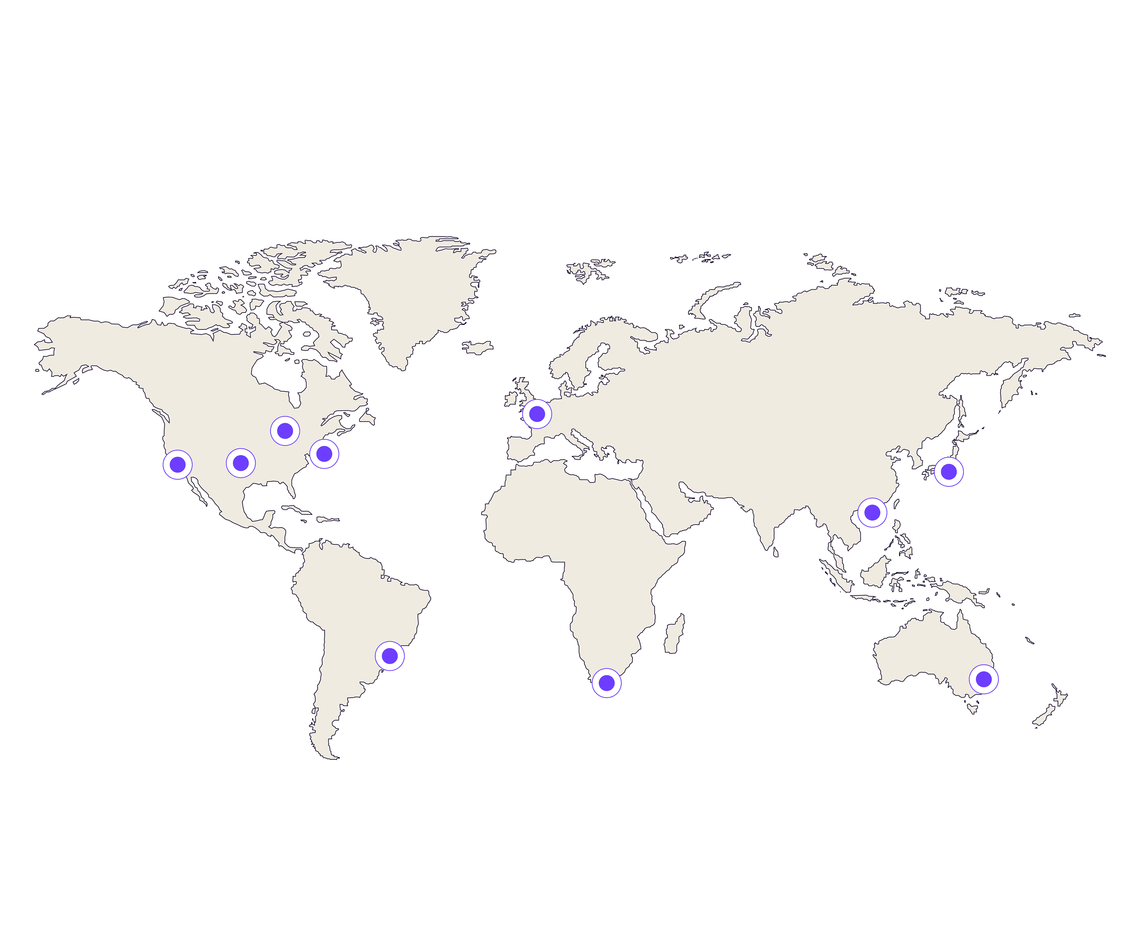 A graphic showing the reach of Dialpad's global voice network